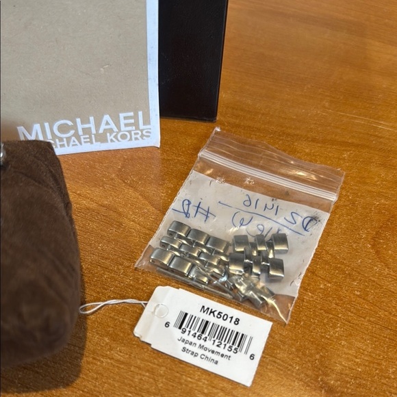 Michael Kors Silver Chronograph Watch with Textured Bezel